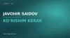 Javohir Saidov — Ko’rishim kerak